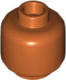 Minifig Head [Plain] [Vented Stud - 2 Holes] in Dark Orange