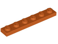 Plate 1 x 6 in Dark Orange