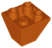 Brick Sloped Inverted 45° 2 x 2 Double Convex in Dark Orange