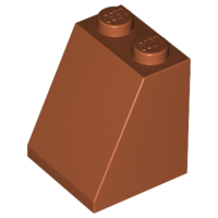 Brick Sloped 65° 2 x 2 x 2 with Bottom Tube in Dark Orange