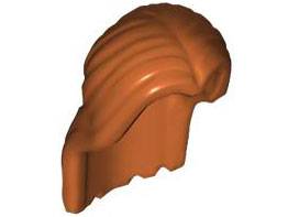 Hair Long Parted in Center in Dark Orange