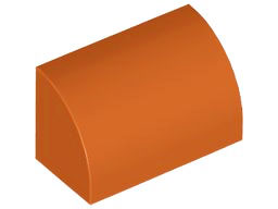Brick Curved 1 x 2 x 1 No Studs in Dark Orange