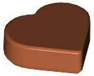 Tile 1 x 1 Heart in Dark Orange