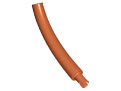Animal Body Part / Plant, Tail / Neck / Branch / Trunk, Middle Section with Pin, Round Pin Hole in Dark Orange