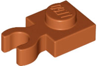 Plate Special 1 x 1 with Clip Vertical [Thick Open O Clip] in Dark Orange