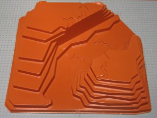 Baseplate Raised 32 x 42 Canyon Stepped No Studs [6589] in Dark Orange