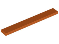 Tile 1 x 8 with Groove in Dark Orange