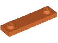 Plate Special 1 x 4 with 2 Studs with Groove [New Underside] in Dark Orange