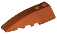 Brick Wedged, Curved 6 x 2 Left, Inner Ridges in Dark Orange