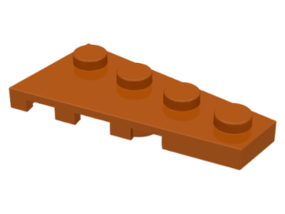 Wedge Plate 4 x 2 Right in Dark Orange