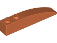 Brick Curved 6 x 1 in Dark Orange
