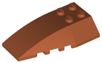 Brick Wedged, Curved 6 x 4 Triple in Dark Orange