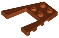 Wedge Plate 4 x 4 with 2 x 2 Cutout in Dark Orange