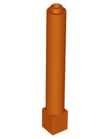 Support Round 1 x 1 x 6 Solid Pillar in Dark Orange