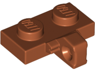Hinge Plate 1 x 2 Locking with 1 Finger on Side, without Groove in Dark Orange