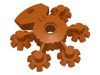 Large Figure Shield 5 x 5 with Gear Tips in Dark Orange