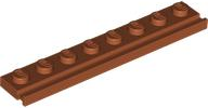 Plate Special 1 x 8 with Door Rail in Dark Orange