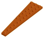 Wedge Plate 12 x 3 Right in Dark Orange