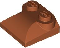 Brick Curved 2 x 2 x 2/3 Two Studs and Curved Slope End in Dark Orange