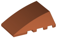 Brick Wedged, Curved 4 x 4 No Top Studs in Dark Orange