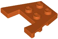 Wedge Plate 3 x 4 with Stud Notches [Reinforced Underside] in Dark Orange