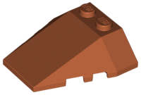 Brick Wedged, Sloped 4 x 4 Triple, Stud Notches in Dark Orange