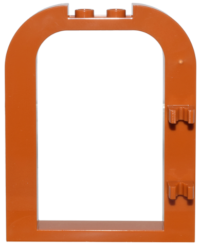 Door Frame 1 x 6 x 6 1/3 with Rounded Top, Clips in Dark Orange