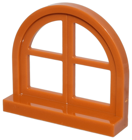 Window 4 x 3 Lattice with Rounded Top in Dark Orange