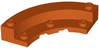 Brick Round Corner 5 x 5 Macaroni with 1/3 Inner Side in Dark Orange