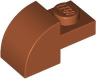 Brick Curved 1 x 2 x 1 with Curved Top in Dark Orange