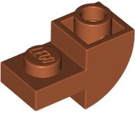 Brick Curved Inverted 1 x 2 with 1 x 1 Cutouts in Dark Orange