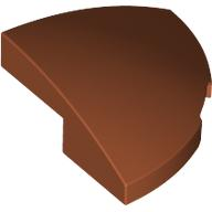 Brick Round Corner, Curved 2 x 2 x 2/3 Quarter Circle With 1 x 1 Bottom Cutout in Dark Orange