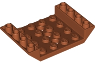 Brick Sloped Inverted 45° 6 x 4 Double with 4 x 4 Recessed and 3 Holes in Dark Orange