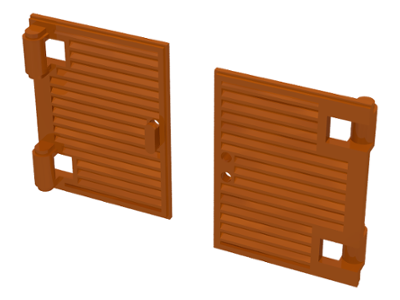 Window 1 x 2 x 3 Shutter with Hinges and Handle in Dark Orange