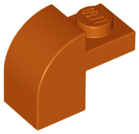Brick Curved 1 x 2 x 1 1/3 with Curved Top in Dark Orange