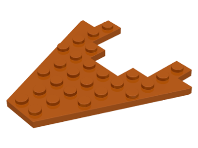 Wedge Plate 8 x 8 with 3 x 4 Cutout in Dark Orange