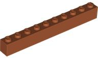 Brick 1 x 10 in Dark Orange