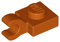 Plate Special 1 x 1 with Clip Horizontal [Thick Open O Clip] in Dark Orange