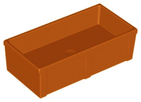 Duplo Container Box 2 x 4 (Horse Trough New Style) in Dark Orange