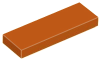 Tile 1 x 3 in Dark Orange