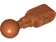 Technic Beam 1 x 2 with Ball Joint Straight, Smooth Ball in Dark Orange