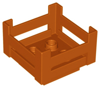 Duplo Container Wooden-Style Crate in Dark Orange