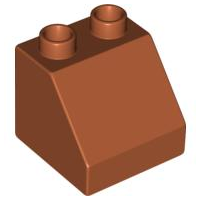 Duplo Brick 2 x 2 Slope 45° in Dark Orange