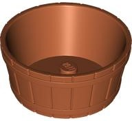 Barrel Half Large with Axle Hole in Dark Orange