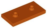 Plate Special 2 x 4 with Groove and Two Center Studs (Jumper) in Dark Orange
