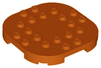 Plate Round Corners 6 x 6 x 2/3 Circle with Reduced Knobs in Dark Orange