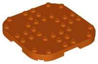 Plate Round Corners 8 x 8 x 2/3 Circle with Reduced Knobs in Dark Orange