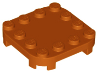 Plate Round Corners 4 x 4 x 2/3 Circle with Reduced Knobs in Dark Orange
