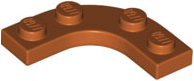 Plate Round Corner 3 x 3 with 2 x 2 Round Cutout in Dark Orange