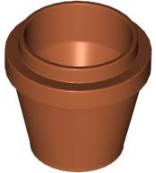 Flower Pot 2 x 2x 1 2/3 in Dark Orange